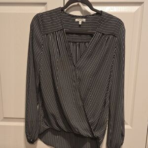 Max Studio Black and White Striped Blouse
